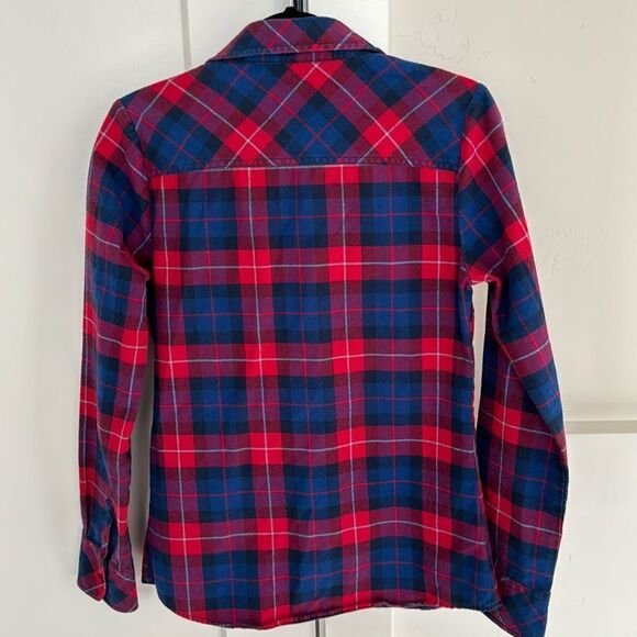 RVCA Women’s Plaid Blue Red Long Sleeve Button Down Casual Shirt Size Small GUC - Picture 2 of 12